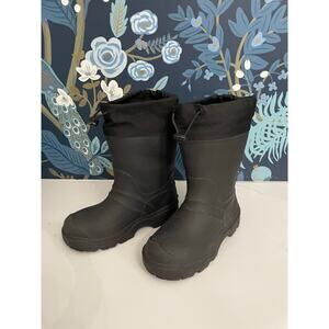 Unisex Wool‑Lined Winter Boots – Kids Size 11, Black